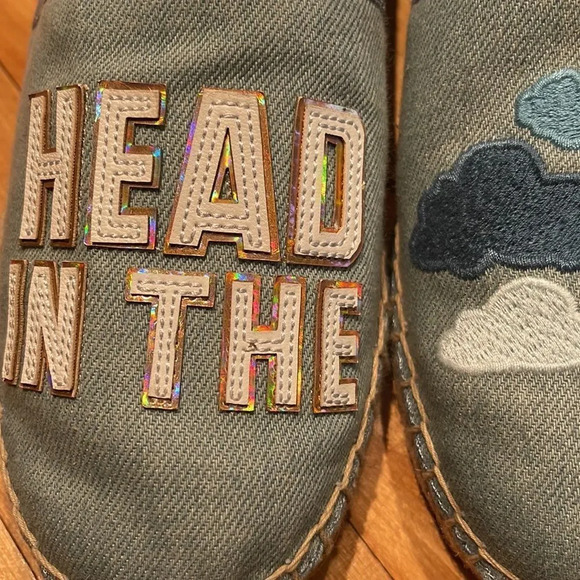 Circus Sam Edelman blue chambray appliqué ‘head in the clouds’ espadrilles - Picture 4 of 8